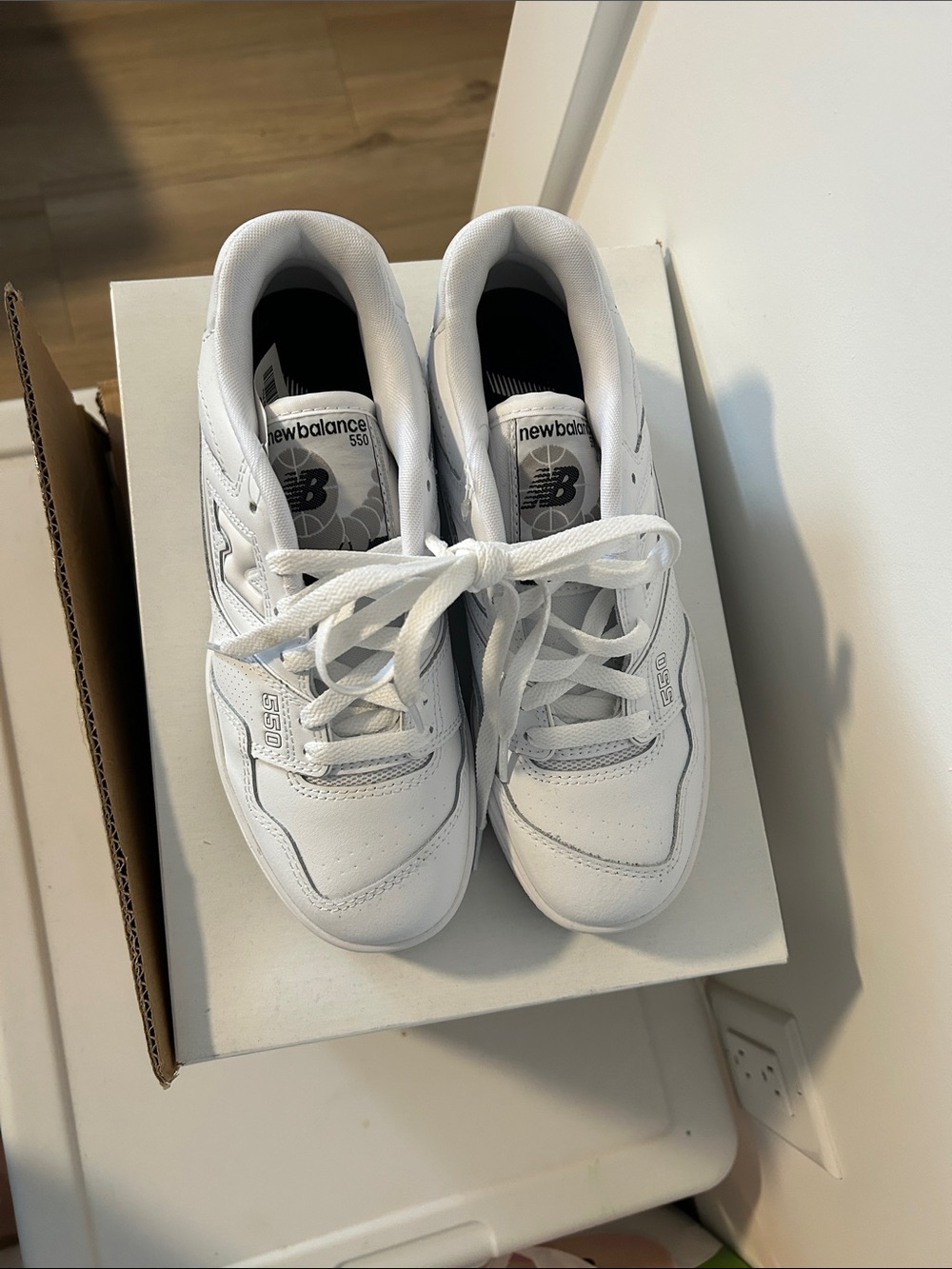 New Balance Women’s White Lace-Up Sneakers